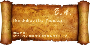 Bendekovits Amadea névjegykártya